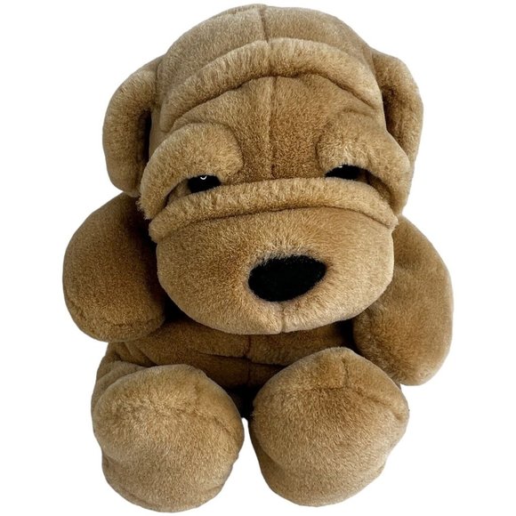 Summit Collection Shar Pei Dog Plush Tan Brown Wrinkled 12 IN Stuffed Animal Toy - Picture 1 of 8